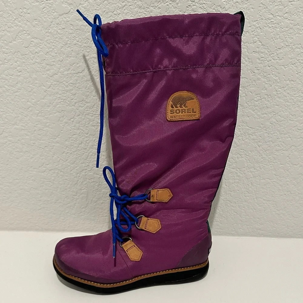 Sorel Damen Retro ‘88 Purple Waterproof Tall Rain Boot Size 5.5 Style NL1708-505